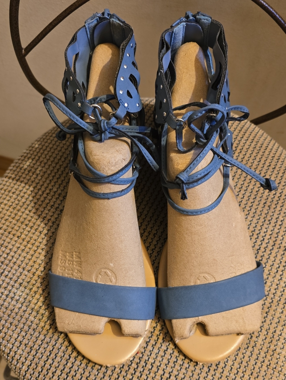 Dollhouse Blue Lace-Up Women's Sandals